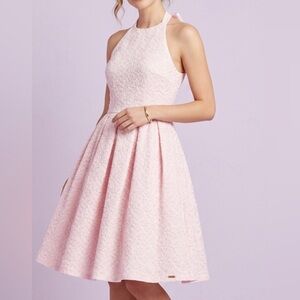 Kate Spade‎ New York Girls Pink Floral Eyelet Halter Bow Back Dress Size 14Y NEW